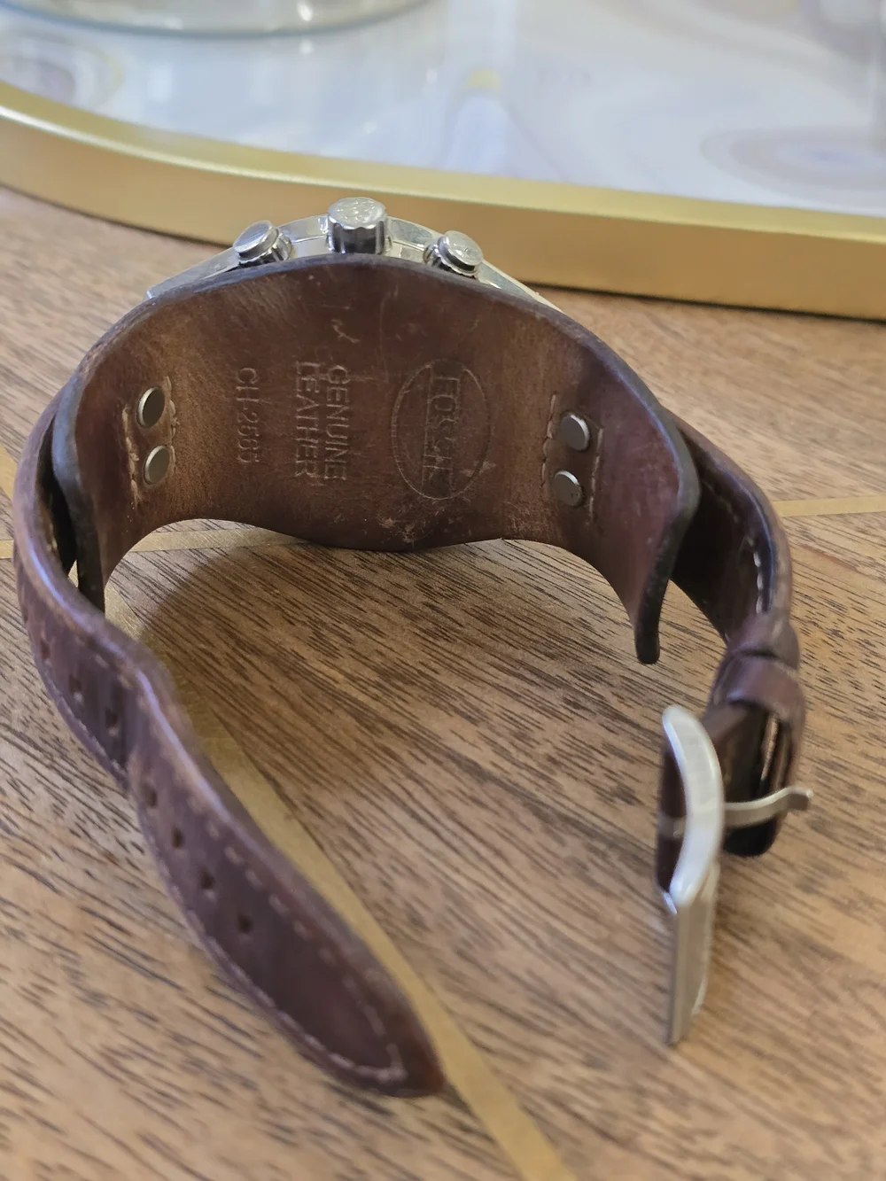 Fossil Men's Brown Leather Chronograph Watch